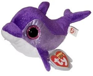 Ty Beanie Boos - FLIPS the Purple Dolphin 6" NUEVO MWMTs Peluche Juguete - Imagen 1 de 13