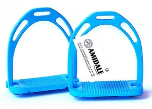 Equitación Estribos Luz & Duradero Aluminio Azul Real Color AMIDALE BNWT - Imagen 1 de 1