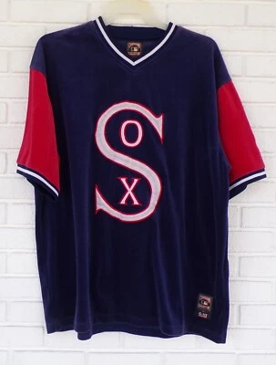 VTG ChicagoWhiteSox Shirt Men 2XL  BlueRed Velour GIII Carl Banks Cooperstown - Image 1 of 4