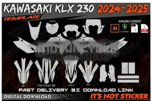 KAWASAKI KLX 230 2024-2025 Template 1/1 Real scale EPS PDF CDR format - Picture 1 of 1