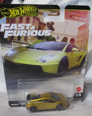 Neumáticos de goma Hot Wheels Fast & Furious Premium Lamborghini Gallardo Gold 1:64 Foto 1 de 4