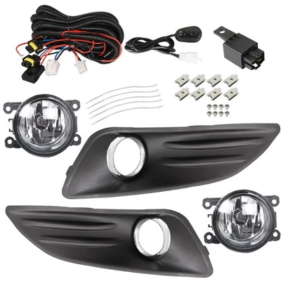 Farol de neblina Silscvtt para motorista e passageiro para Ford Fiesta 2013-2018 lente transparente halogênio - Imagem 1 de 4