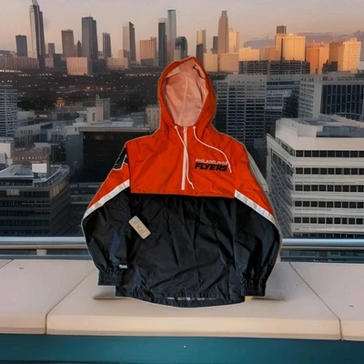 Cortavientos Mitchell & Ness NHL Philadelphia Flyers Talla Pequeña Nuevo con Etiquetas $95 Minorista  Foto 1 de 4