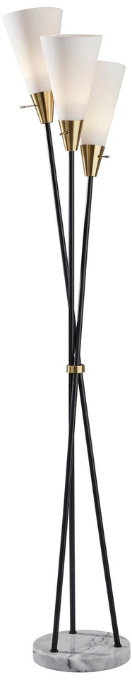 Dixon Black Metal 3-Light Torchiere Floor Lamp - Image 1 of 1