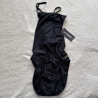 NUEVO CON ETIQUETAS Para mujeres 38 Speedo Estampado Doble X Espalda 1 Pc Deep Storm-Anthracite Pro LT Foto 1 de 4