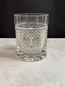 Ralph Lauren Crystal Herringbone Old Fashioned Drinking Glass 4.5” Vintage Gd2 - Picture 1 of 12