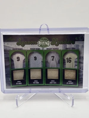 Camiseta cuádruple Leaf Bronx Legacy Season Leaders 2025 Maris/Mantle/Ford Sl-9 4/5 GU Foto 1 de 2