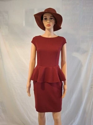 Vestido para mujer Mossimo borgoña peplum talla XS Foto 1 de 4