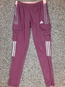 Womens Small Adidas Burgundy Aeroready Tiro Cargo Pants Tapered - Picture 1 of 11
