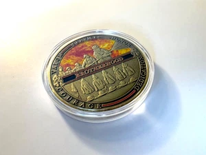 Firefighter Brotherhood Creed Aged Bronze Tone Challenge Coin - Picture 1 of 7
