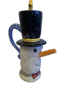 Tetera muñeco de nieve DEPT 56 departamento de chocolate caliente - Imagen 1 de 4