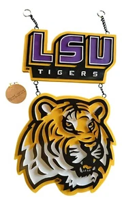 LSU Tigers Outdoor Hanging Sign Garden Plaque - Picture 1 of 4