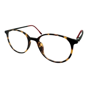 Eyeglasses Unisex Round Brown Tortoise Acetate Flex 50-19-140 Full Rim Demo-Lens - Picture 1 of 8