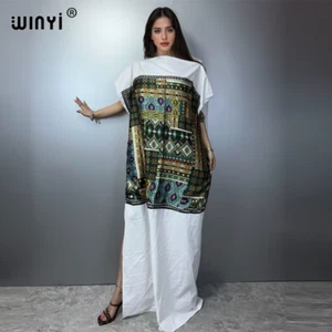 Original Printed Denim Dress Summer Fashion Africa Womens Vestidos Holiday Casua - Picture 1 of 13