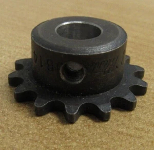 Lot of 9 Martin Sprocket 25B14 3/8" Bore no Keyway 14 Teeth 10-32 Set Screw Hole - Picture 1 of 6