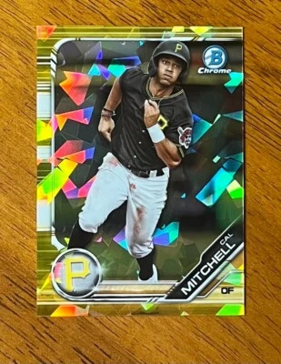 2019 Bowman Draft 1st Sapphire Gold Refractor 14/15 Cal Mitchell Pirates *Mint* - Image 1 of 2