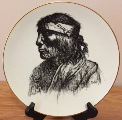 APACHE by Perillo 3nd issue in Indian Nations Series collector's plate 8.5" - Image 1 of 2