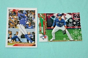 CAVAN BIGGIO LOT OF 2 2020 BOWMAN HERITAGE #8 HOLIDAY #HW4 TORONTO BLUE JAYS