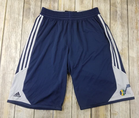 Utah Jazz Team Issued Basketball Practice Navy Shorts XL+2 Adidas Authentic NBA Cover