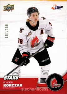 2021-22 Upper Deck CHL Exclusives #307 Ryder Korczak 087/100 New York Rangers