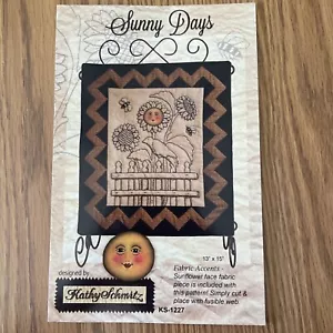 Sunny Days Kathy Schmitz Pattern Primitive Embroidery Sewing’s Wall Hanging - Picture 1 of 3
