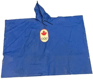 Poncho de lluvia vintage Montreal 1976 olímpicos de verano azul competición - grande - Imagen 1 de 7
