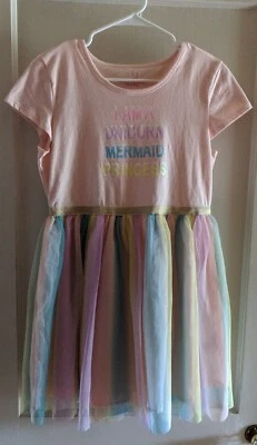 Girls "CRB Girl" Rainbow Graphic Tulle Dress in Size 14.5/16.5 - Image 1 of 4