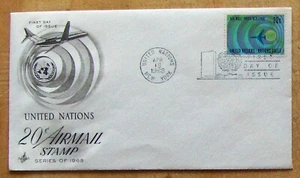 United Nations FDC 20¢ AIR MAIL New York 4/1968. (1-1) - Picture 1 of 1