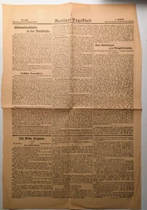 Berliner Tageblatt Newspaper September 29 1918 Old Vintage - Picture 1 of 2