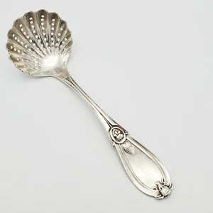 Coin Silver Strainer Sugar Sifter Ladle Grecian HENRY HEBBARD Zulauf KY - Picture 1 of 6