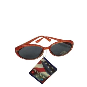 Red Orange Stripe Children's Youth New Glance Sunglasses Oval UV400 Protection 1 - Picture 1 of 7