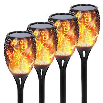 4Pack 96LED Waterproof Solar Tiki Torch Light Dancing Flickering Flame Lamps USA