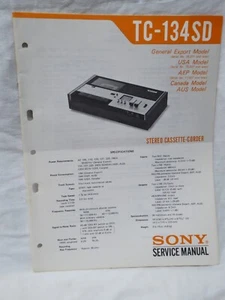 Original - Service Manual - SONY TC-134SD - Stereo-Cassette-Recorder - Picture 1 of 1