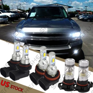 For Suburban Tahoe 2007-14 6000K LED Headlight + Fog Light Bulbs Combo Kit - Picture 1 of 12