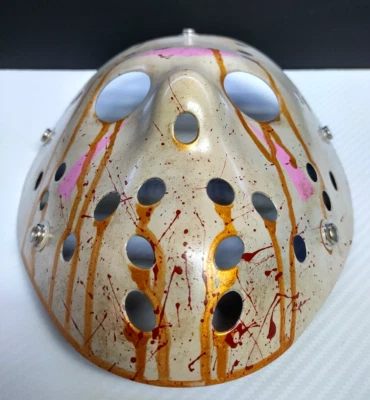 NEW Friday the 13th "Pink and Gold Blood" Jason Hockey Mask Tier2 W/Straps/COA - Image 1 of 4