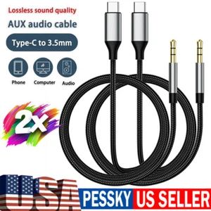 2x Type C to 3.5mm Jack Cable Car Audio Aux Adapter For Samsung S25 S24 S23 S22 - Picture 1 of 13