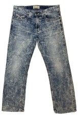BIG STAR Jeans Mens 34R 34x31 Voyager Straight Blue Stretch Distressed Acid Wash