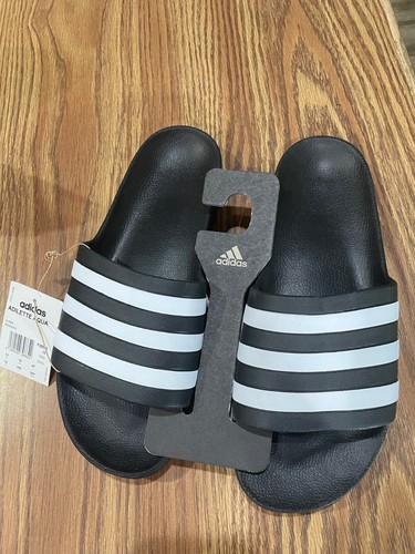 Adidas Adilette Aqua Unisex Slides nuove con etichette US 12 nero nucleo bianco nuvola (F35543)