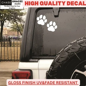PAW PRINTS - Puppy Dog - Car, Truck, Notebook, Vinyl Decal Sticker 5.5" x 5.5" - Picture 1 of 16