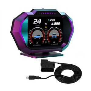 Head-Up Display Auto KFZ HUD OBD2+GPS Tachometer Anzeige Alarm Umgebungs Licht - Bild 1 von 11