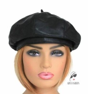 Faux Leather Beret Hats for Women for 