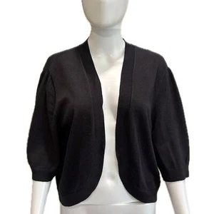 Cardigan maglione donna Lauren Ralph Lauren tinta unita nero scrollato taglia large nero - Foto 1 di 13