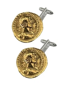 WC59 Roman Aureus of Hadrian heads gold Cufflinks fine English pewter Cufflink - Picture 1 of 1