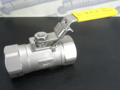 T.C.I. - 1" BALL VALVE - 316 SS, 2000 WOG, CF8M/4HI - T NPT Silicone Free (NEW) - Image 1 of 4