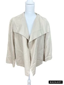 Westbound Open Front Jacket/blazer Tan Size XL Linen Cotton - Picture 1 of 3