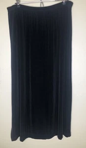Schwarzer langer Rock 1X Slinky Stoff Schlitz dehnbar reisefreundlich Pull-On gerade - Bild 1 von 5