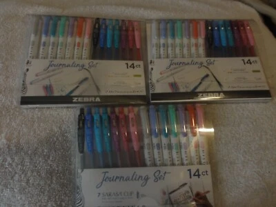 3- Zebra Journaling Sets 14 - 7 Mildliner Highlighters 7 Sarasa Clip Gel RT Pens - Image 1 of 4