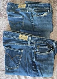 Lot of 2 Levi's Slight Curve Jeans Size 12/31 for Cutoffs Upcycle Crafting - Picture 1 of 2