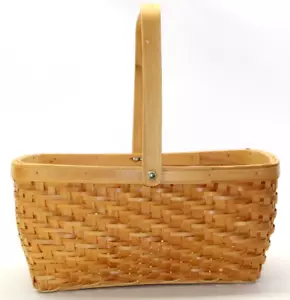 Gewebter Weidenkorb offen mit Hand/verstellbar natürliche Farbe 12"x 13" x 6,5" - Bild 1 von 9