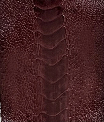 Piel de patas de avestruz cuero color burdeos esmaltado Foto 1 de 3